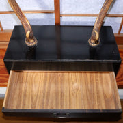 Japanese wooden Sword Rack Stand Deer antlers Kazuno Drawer Meiji era SWR348