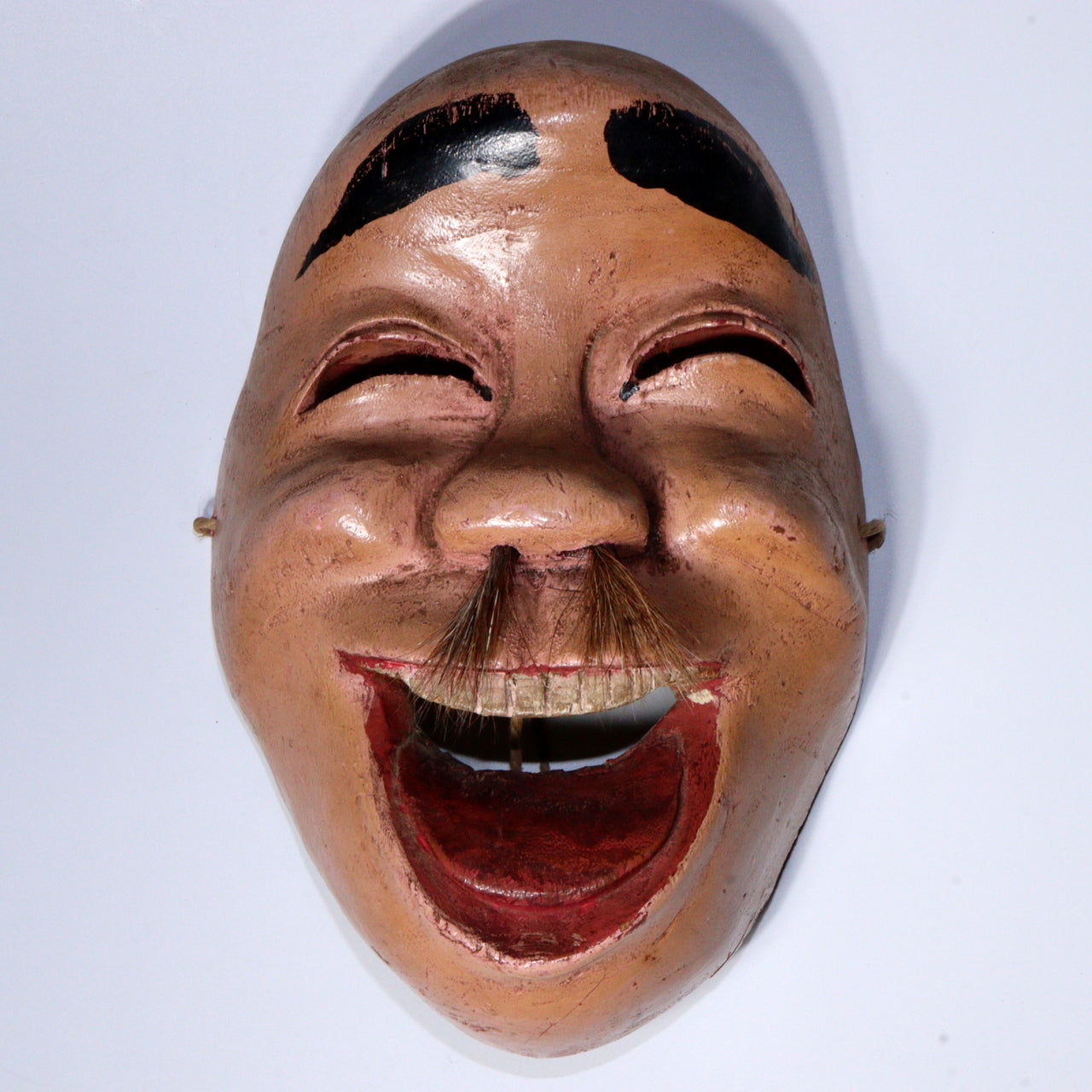 Antique Japanese Wooden Mask Folk Festival Mask Hyottoko God Style Indigenous