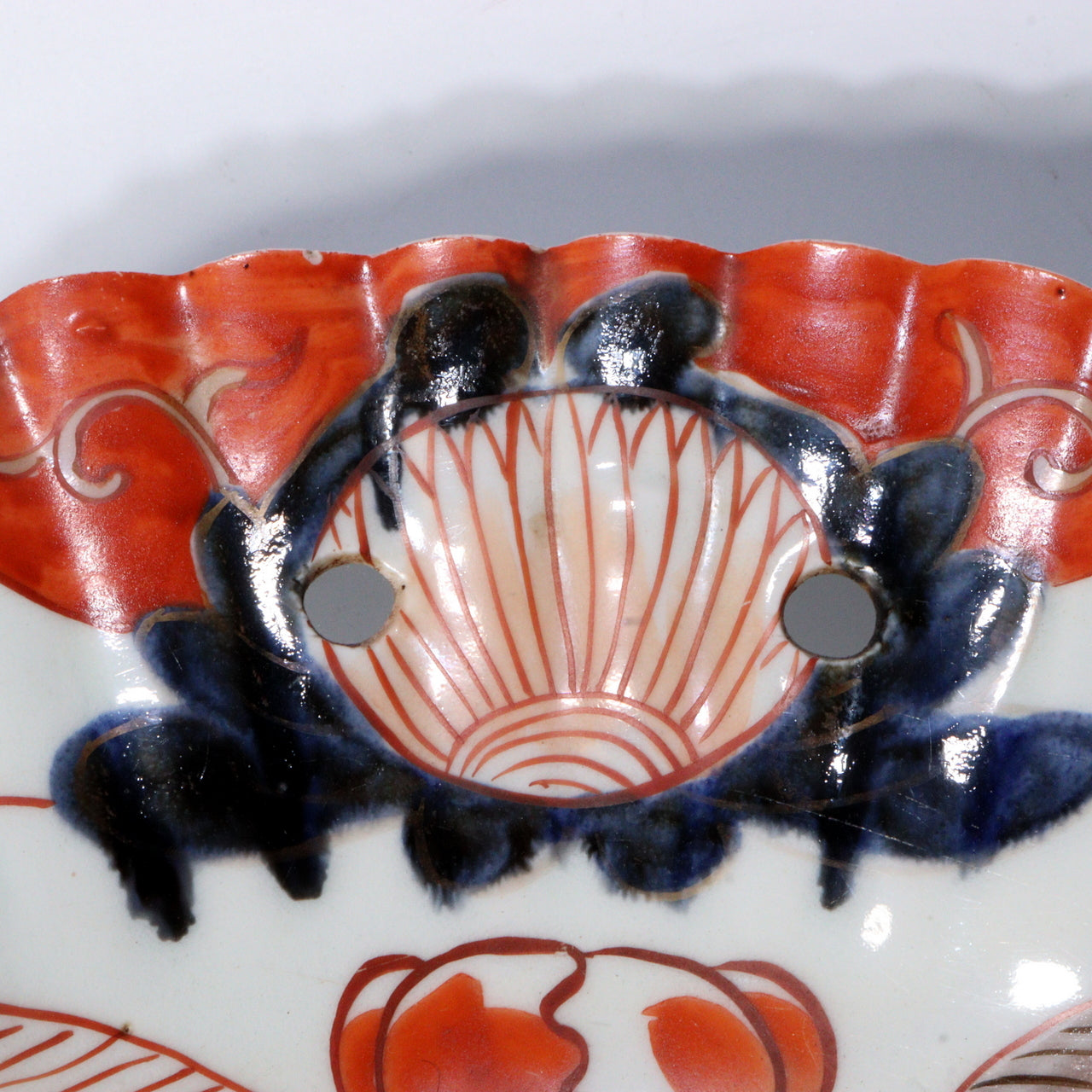 Antique Japanese Imari ware Ko-Imari Polychrome Higezara Shaving Bowl 17C Arita Porcelain