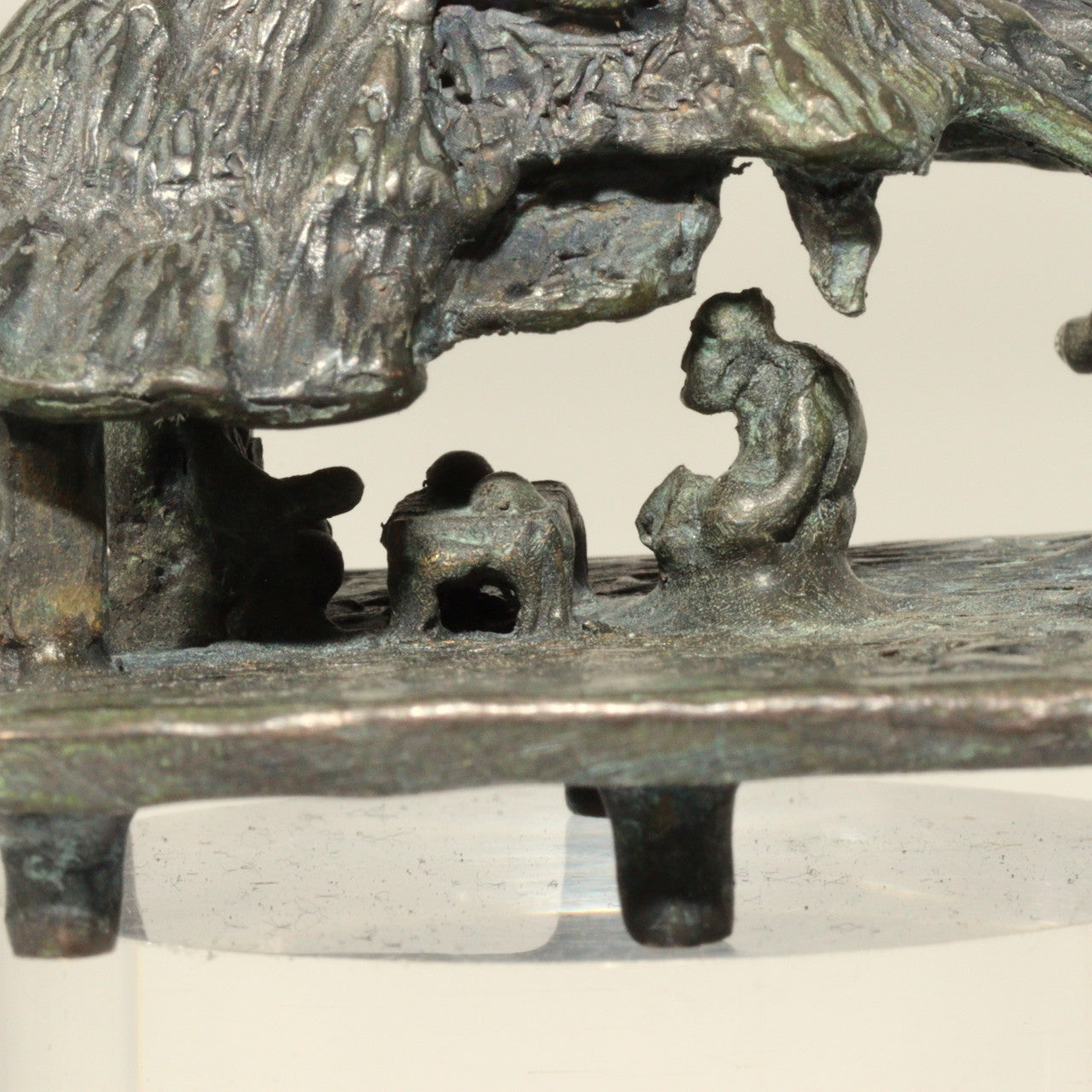 Japanese Bronze Kuzuya Figurine Bonsai Suiseki Bonkei Small Conversation KOEDO SUN ART KOEDO SUN ART (7953)