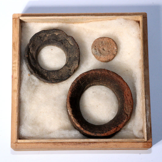 Ancient Japanese Jomon Earrings – Original Clay Accessories Doki Set of 3 VG331