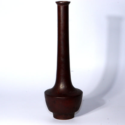 Japanese Bronze Flower Vase Nakajima Yasumi signed w / box BV602