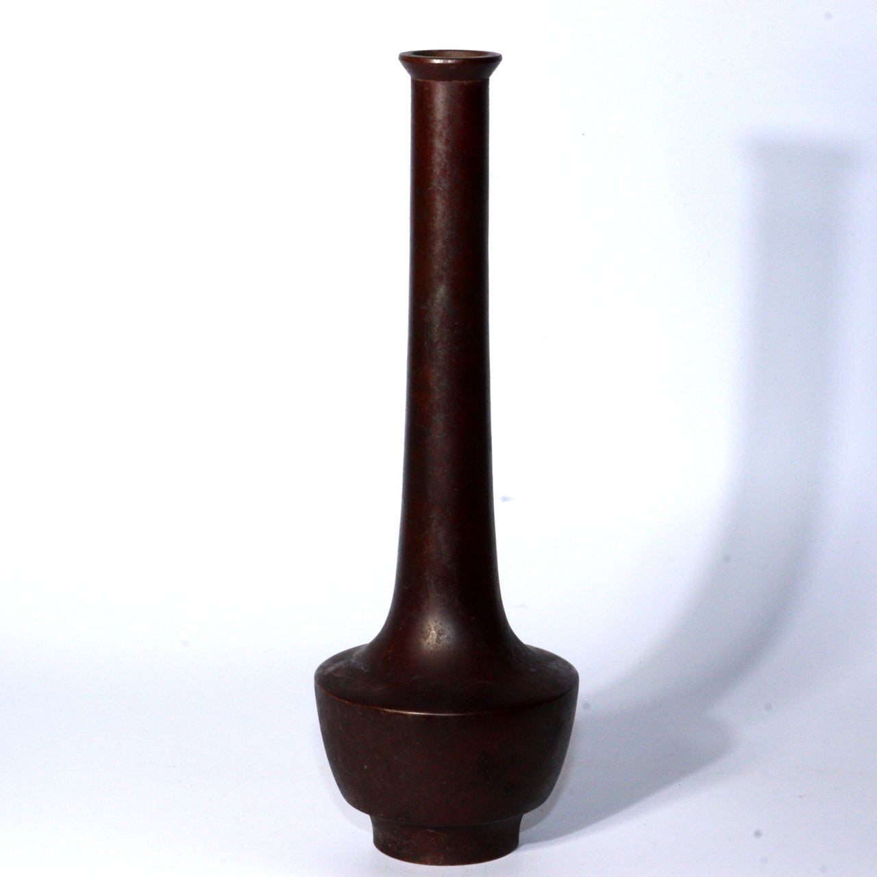 Japanese Bronze Flower Vase Nakajima Yasumi signed w / box BV602