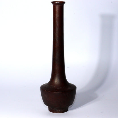 Japanese Bronze Flower Vase Nakajima Yasumi signed w / box BV602