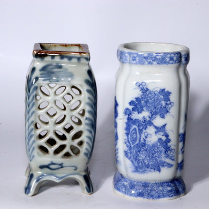 Set of 8 Antique Japanese Imari & Hirado Porcelain Pen Holders and Bud Vases