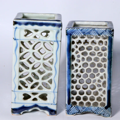 Set of 8 Antique Japanese Imari & Hirado Porcelain Pen Holders and Bud Vases