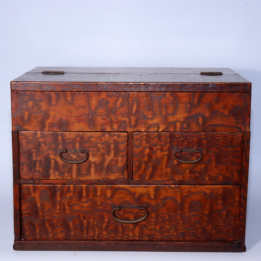 Japanese Vintage Wooden Drawer Sewing Box Tansu Chest Haribako WBX289