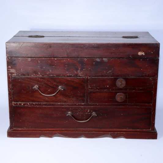 Antique Japanese Meiji Era Tansu Chest / Apothecary Box / Storage Cabinet – 19C