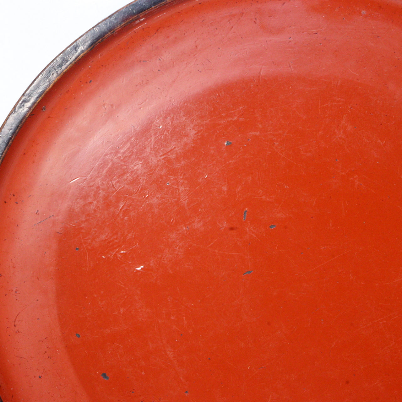 Antique Aizu Lacquerware Red Pedestal Tray Meiji Era Japanese Kurinuki WO396 -1
