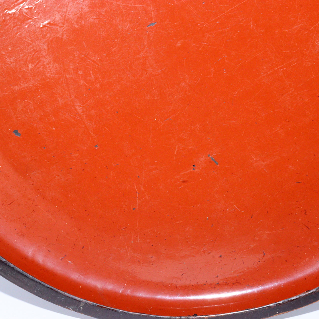 Antique Aizu Lacquerware Red Pedestal Tray Meiji Era Japanese Kurinuki WO396 -1