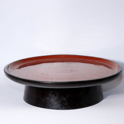 Antique Aizu Lacquerware Red Pedestal Tray Meiji Era Japanese Negoro WO396 -2