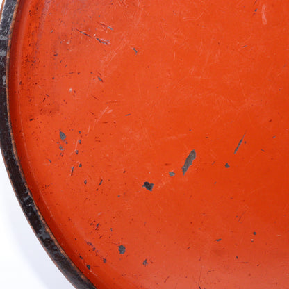 Antique Aizu Lacquerware Red Pedestal Tray Meiji Era Japanese Negoro WO396 -3