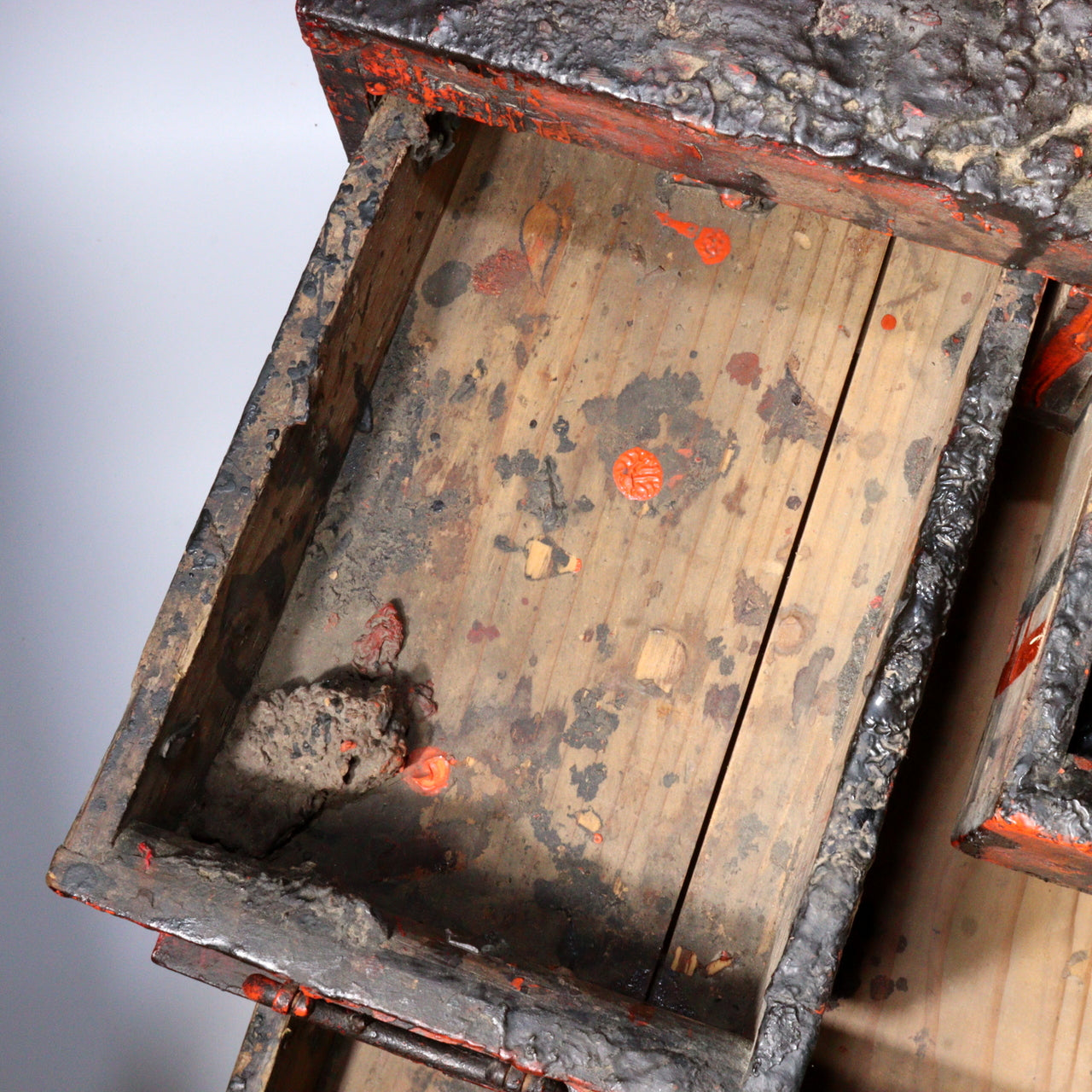 Antique Japanese Aizu Lacquerware Craftsman's Workbench Drawer Chest Tansu Art