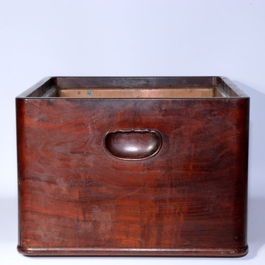 Brazier Hibachi Hiire Japanese Antique Possibly Karaki Hardwood Copper WO398 -1