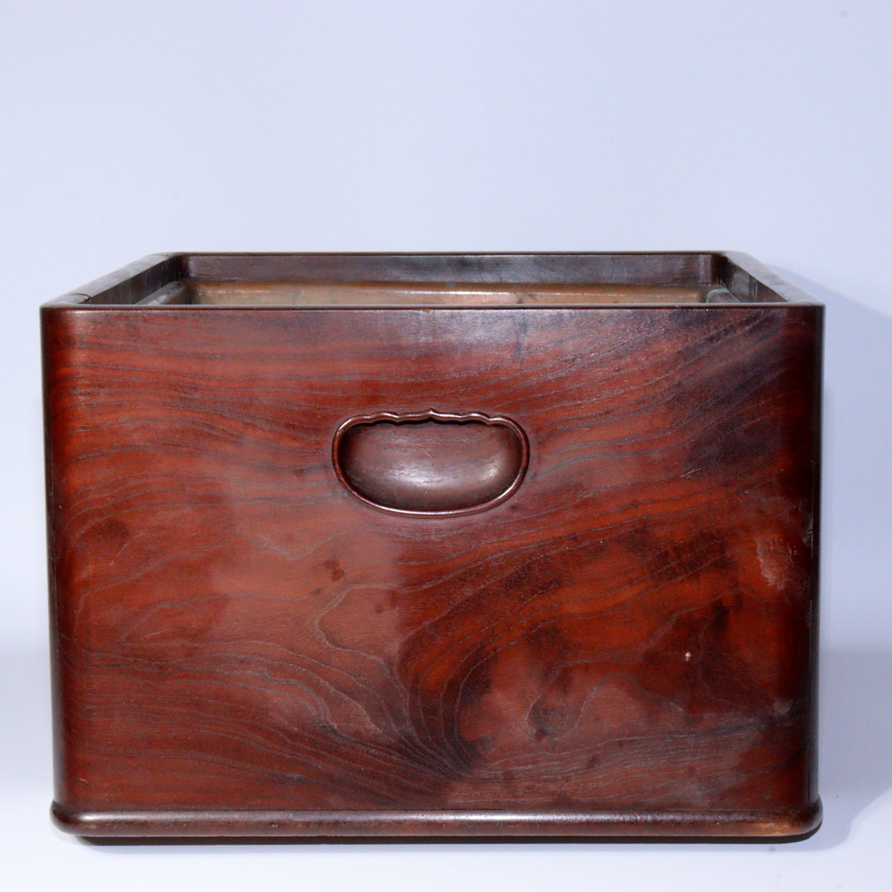 Brazier Hibachi Hiire Japanese Antique Possibly Karaki Hardwood Copper WO398 -1