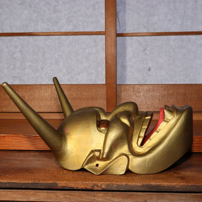 Japanese Wooden Noh Mask Hannya mask demon signed MSK400