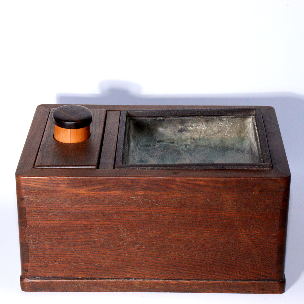 Antique Japanese Tobacco Tray (Tabako-bon) with Haifuki Ash Container Edo Meiji
