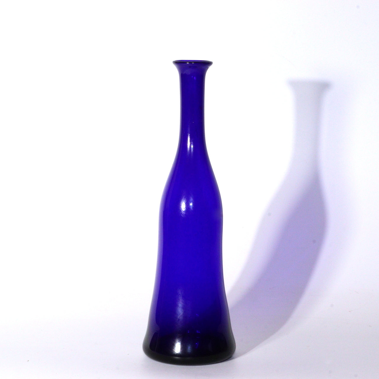 Japanese Edo Period Glass Tokkuri Vase Late Edo Deep Cobalt Blue Indigo GO17