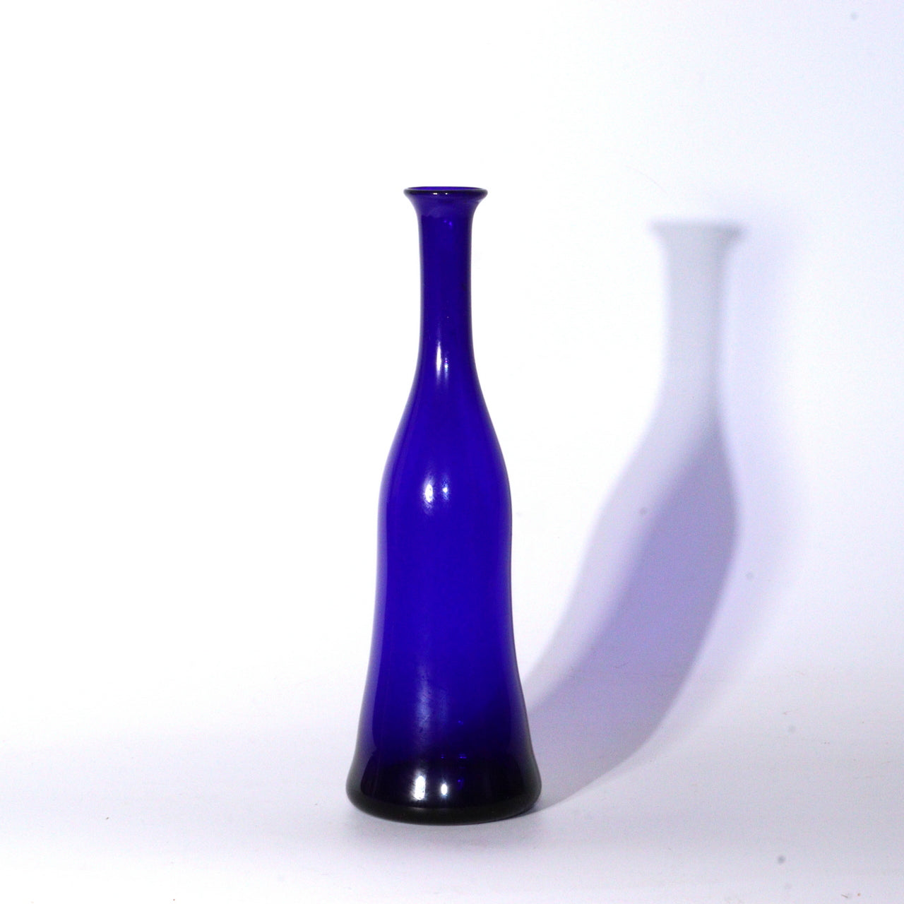 Japanese Edo Period Glass Tokkuri Vase Late Edo Deep Cobalt Blue Indigo GO17