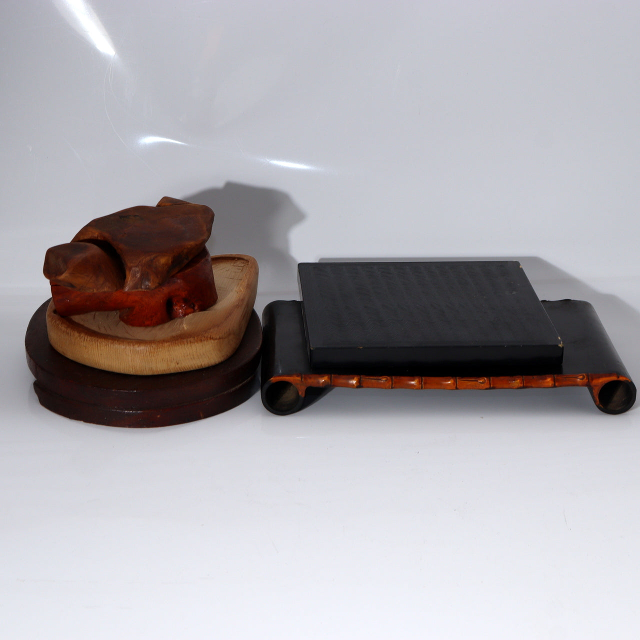 Japanese Vintage Wooden Suiseki Bonsai Display Stand Base Set of 9 WO604-2