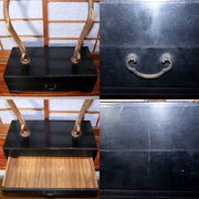 Japanese wooden Sword Rack Stand Deer antlers Kazuno Drawer Meiji era SWR348