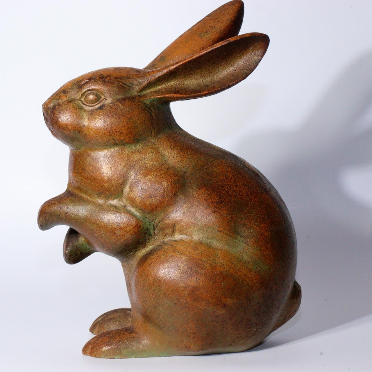 Japanese Iron Rabbit figurine ornament BOS877