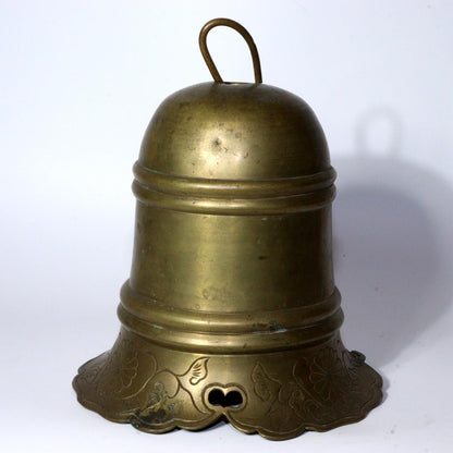 Japanese Antique Brass hand Futaku bell Furin Temple Buddhist signed BOS879