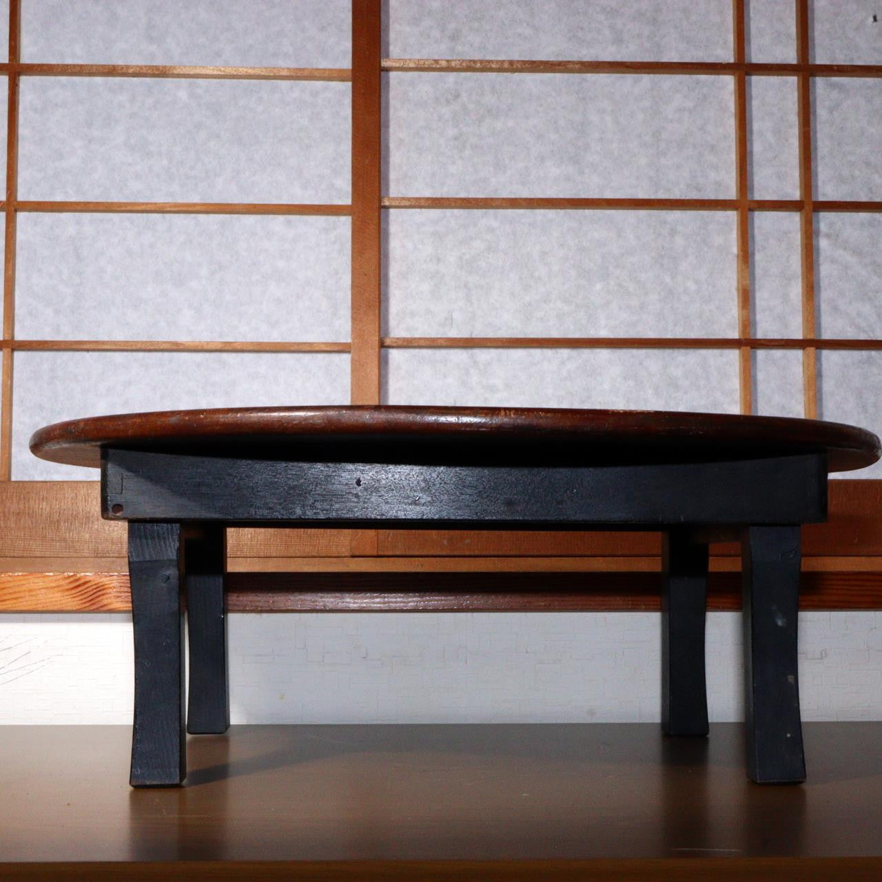 Japanese wooden Foldable Chabudai Low Dining Round Table WO383