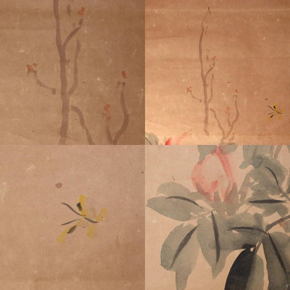 Japanese Kakejiku hanging scroll Flower design Emakimono ASO378