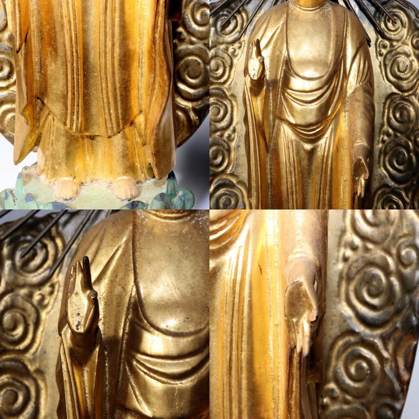 Japanese wooden Amitabha buddha statues Buddhism Amida Nyorai WB183