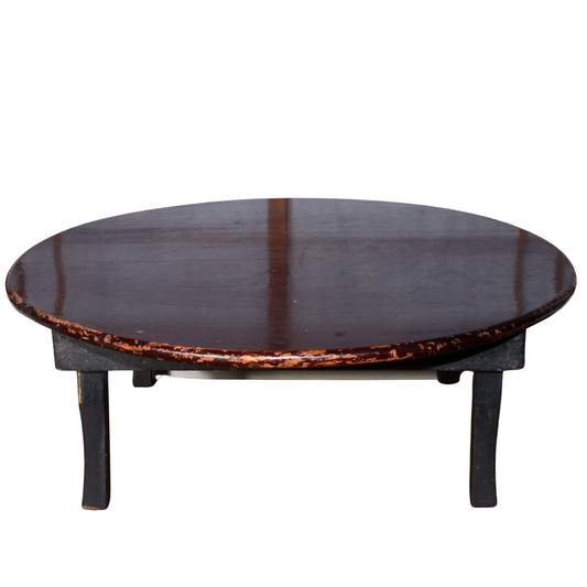 Japanese wooden Foldable Chabudai Low Dining Round Table WO384