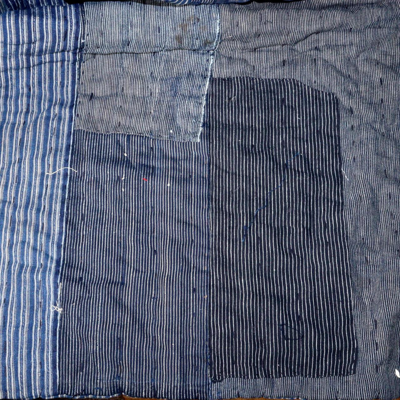 Japanese Antique Fabric Rugs Thick Mats Boro Sashiko Indigo dye BRKW127