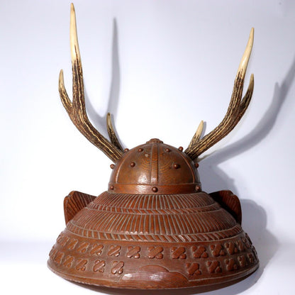 Japanese wooden Sword Rack Stand Helmet Kabuto Deer antlers Kazuno SWR343