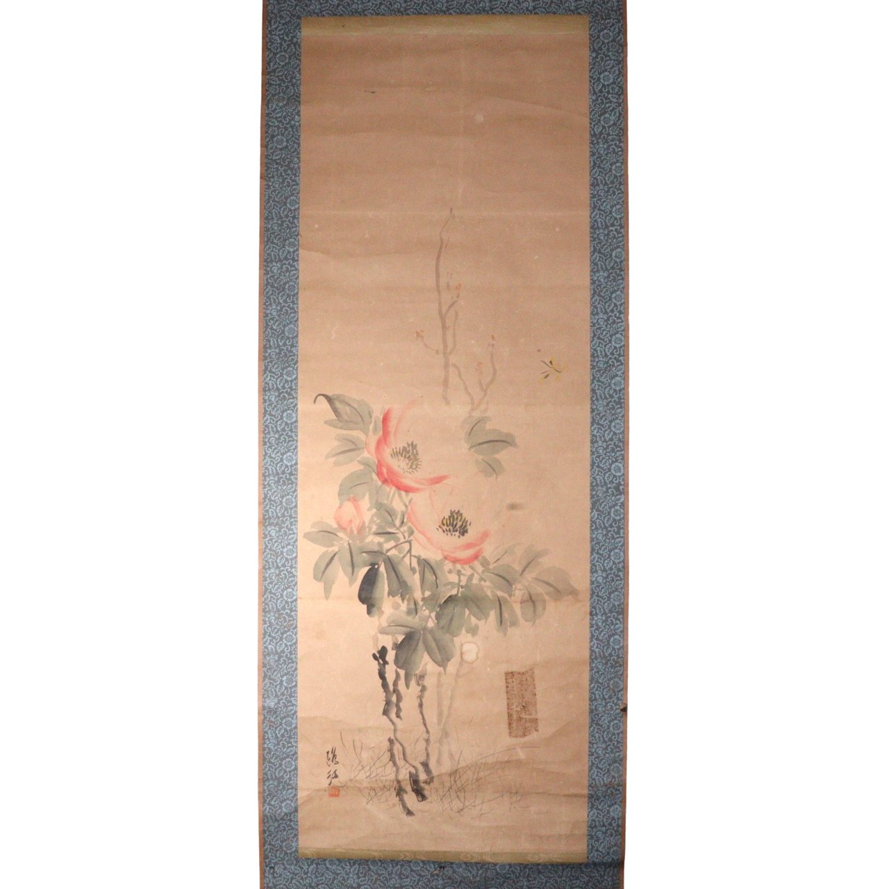 Japanese Kakejiku hanging scroll Flower design Emakimono ASO378