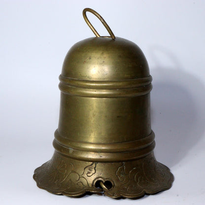 Japanese Antique Brass hand Futaku bell Furin Temple Buddhist signed BOS879