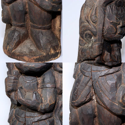 Vintage Japanese wooden acala statues Fudo Myoo Buddhism Buddha ornament WB185
