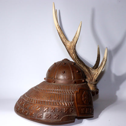 Japanese wooden Sword Rack Stand Helmet Kabuto Deer antlers Kazuno SWR343