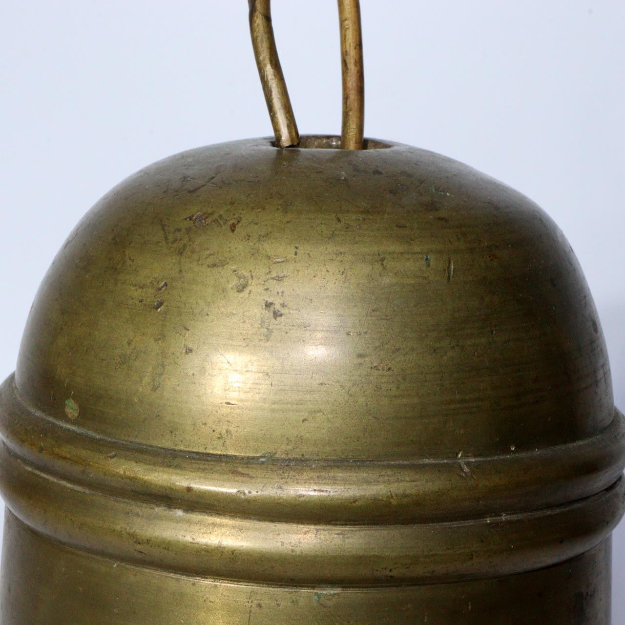 Japanese Antique Brass hand Futaku bell Furin Temple Buddhist signed BOS879