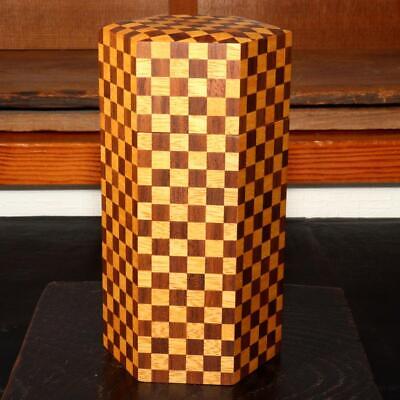 Japanese Yosegi-Zaiku wooden marquetry caddy Tea container Total Tailoring WO190