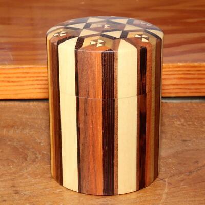 Japanese Yosegi-Zaiku wooden marquetry Tea caddy Tea container Total Tailoring