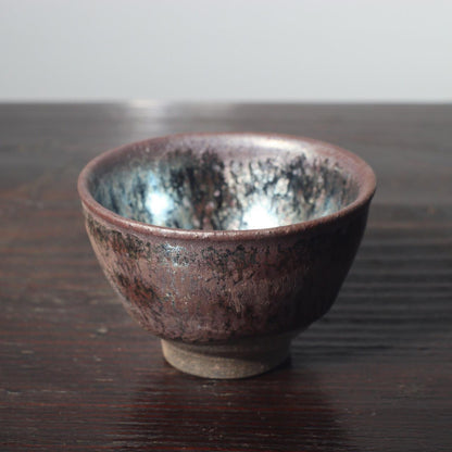 Ukeseki Toshiyuki Oil Spot Tianmu Tea Bowl Tenmoku Ceramic Sencha Japanese CAC6