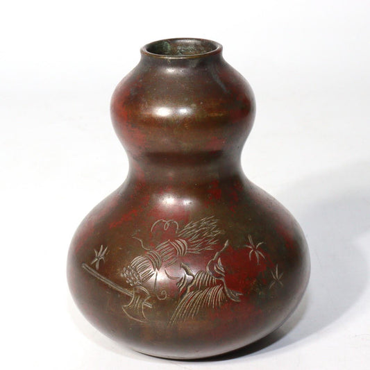 Japanese copper Chaire Sencha tea container by Kouun top class Vase BV266