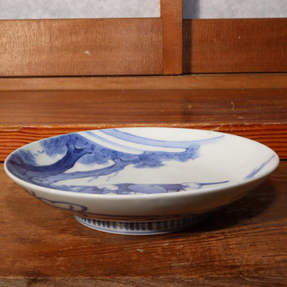 Japanese Antique Hirado ware White Porcelain plate Bakumatsu w / box HWO12