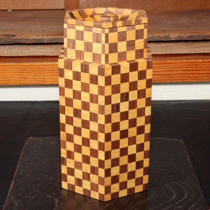 Japanese Yosegi-Zaiku wooden marquetry caddy Tea container Total Tailoring WO190