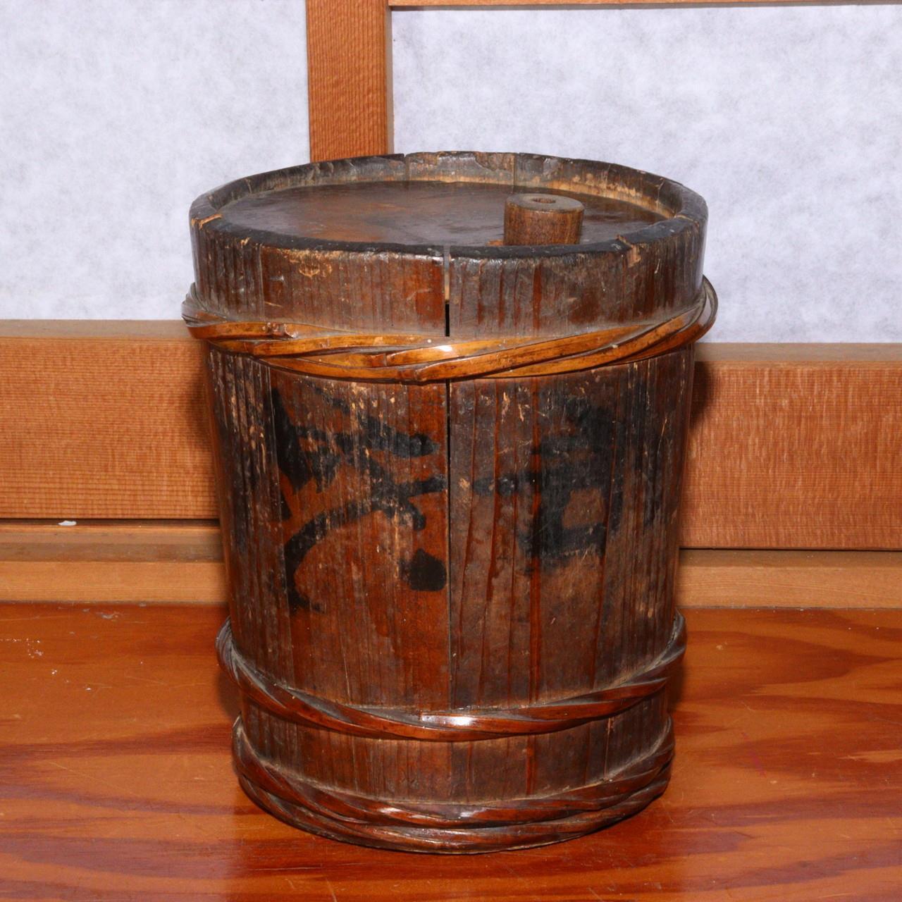 Japanese Antique wooden Sake Cask Barrel Taisho period WBX181