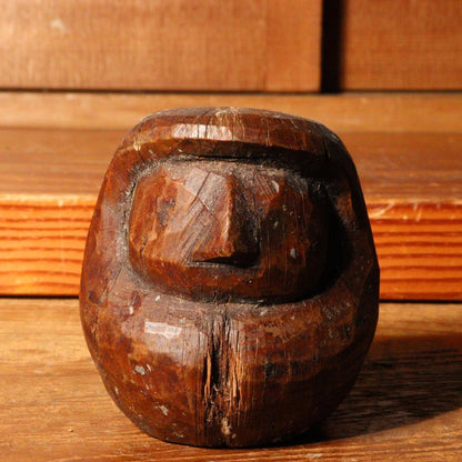 Japanese Antique wooden Daruma Mask Hariko papier-mache WO259