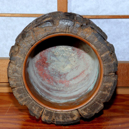 Japanese wooden brazier Hibachi Hiire Tabako bon steering wheel vase WDB71