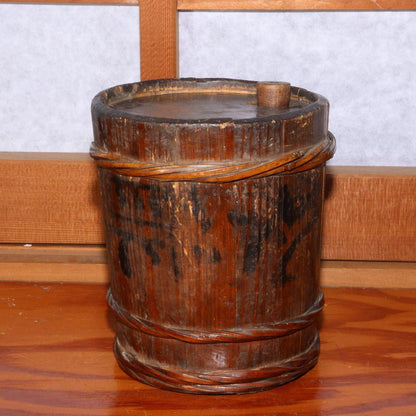 Japanese Antique wooden Sake Cask Barrel Taisho period WBX181