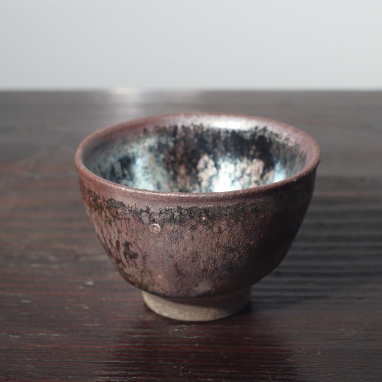 Ukeseki Toshiyuki Oil Spot Tianmu Tea Bowl Tenmoku Ceramic Sencha Japanese CAC6