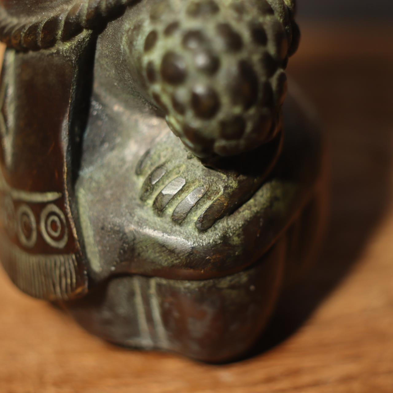 Japanese Bronze Sumo Frog Buddha statue Ornament okimono w box BOS765